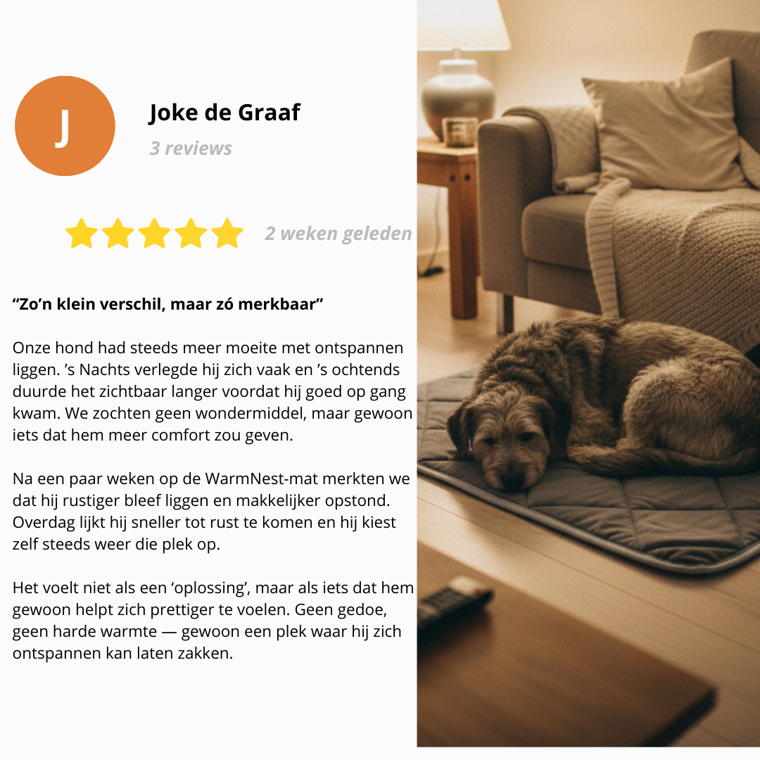 Voor honden die wat trager zijn geworden — en graag warm en rustig liggen